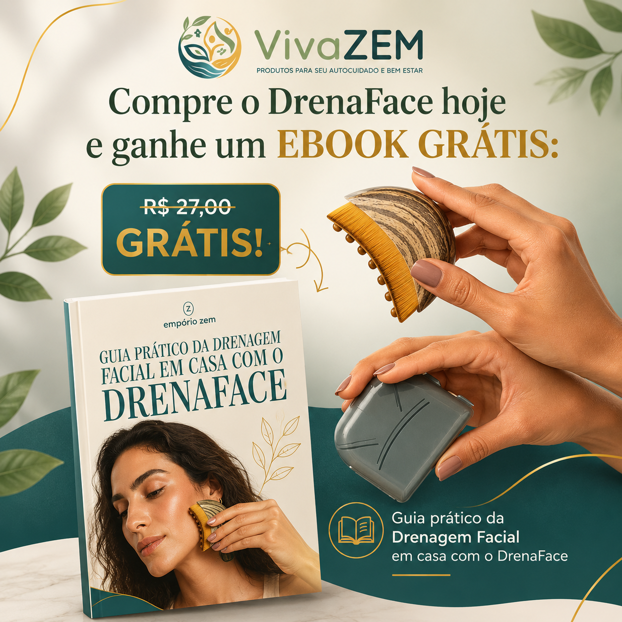 Guia prático da Drenagem Facial em casa com o DrenaFace (e-book)