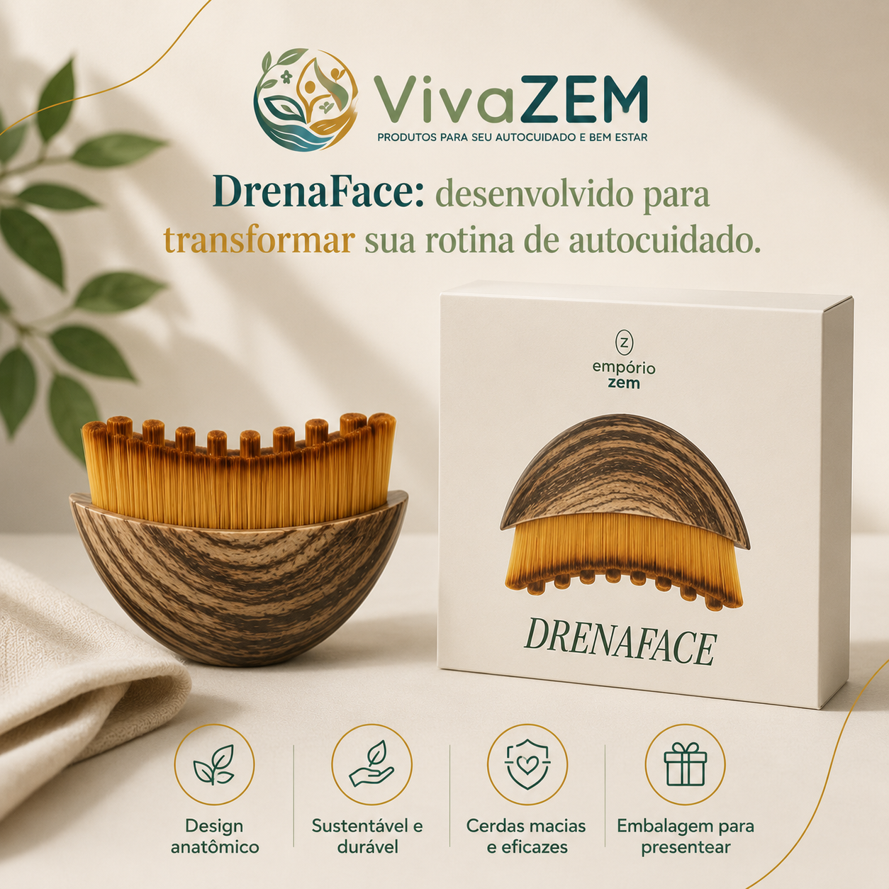 DrenaFace – Escova de Drenagem Linfática Facial — imagem 3