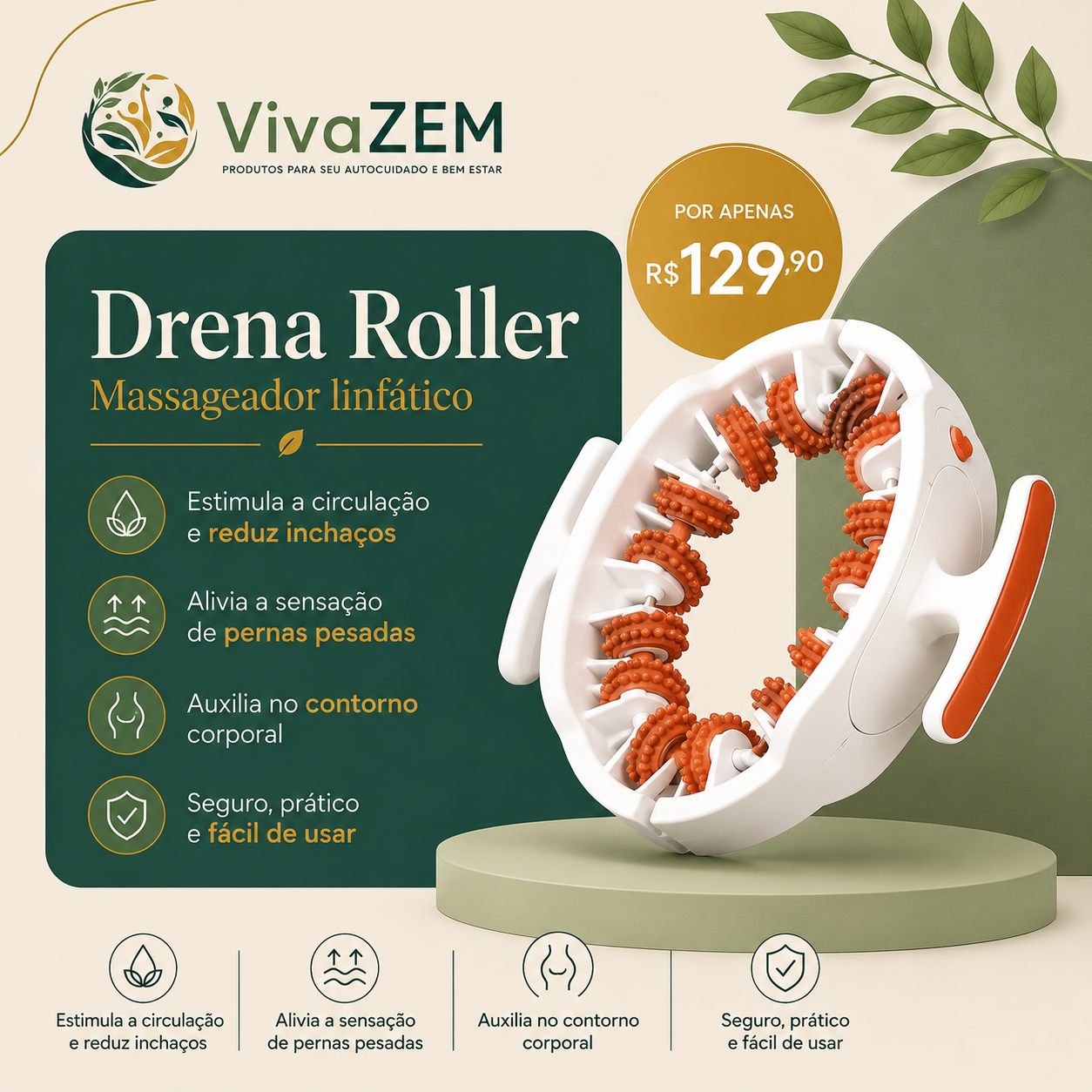 Drena Roller – Massageador Linfático